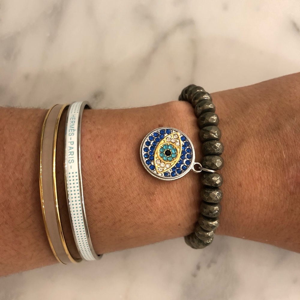 PYRITE EVIL EYE BRACELET